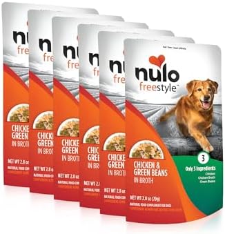 Nulo Freestyle Chicken & Green Beans in Broth Real Meat Dog Food Topper, 2.8 Ounce (Pack of 6)