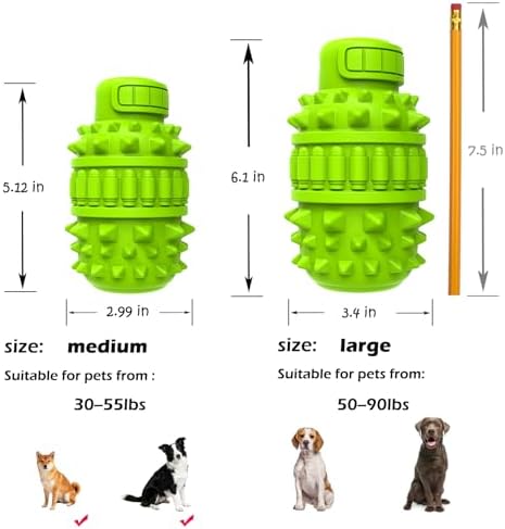 PIFFZEDO Natural Rubber Squeaky Dog Chew Toy for Medium Aggressive Chewers