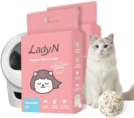 Lady N Tofu Cat Litter, Low Dust Compatible with Auto-Box Unscented 18lb
