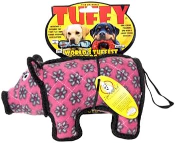 TUFFY® : 2 Pack Jr Pig Dog Toy: Ultra Durable Plush Toy with Multiple Layers & Reinforced Seams, Washable and Floats, Original Construction