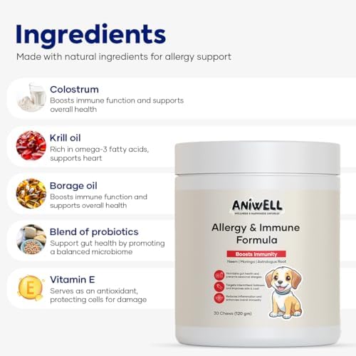 Itch & Allergy Combo for Dogs | Itch Relief Chews + Immune Support | Borage Oil, Vitamin E, Krill Oil | Seasonal Allergy Dog Supplement