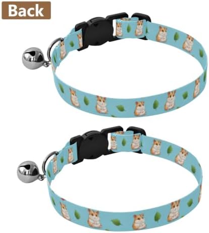 Cute Cartoon Hamsters Kitten Bell Collar 2 Pack Pet Collars Adjustable 10.6 to 17.1 Inches