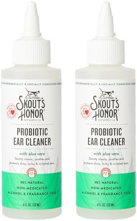 SKOUT'S HONOR Probiotic Cat Ear Cleaner, 4 oz, 2-Pack