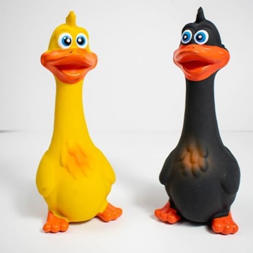Squeaky Dog Toys for Aggressive Chewers, Cute Animal Interactive Dog Toys for Playing Chewing, Latex Pet Chew Toys Outdoor & Indoor for Puppy Small Medium Large Dogs (Black)