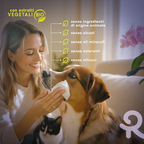 Record Wet Wipes for Dogs and Cats, Cleaning Wipes for Dogs and Cats, Pack of 80 - Cleaning Wipes for Animals, Paws, Snout and Eyes, Respect Skin and PH. Aroma Powder