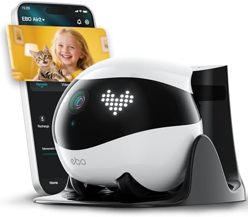 Enabot EBO Air 2 Mobile Pet Camera Robot: 2K FamilyBot with Two-Way Talk