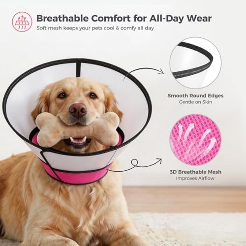 Avont Breathable Dog Recovery Cone Collar, Alternative Elizabeth Cone, XL