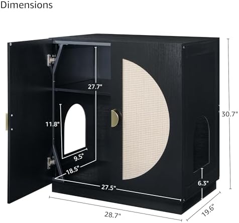 unipaws Tall Cat Litter Box Enclosure for Tall or Top Entry Litter Box