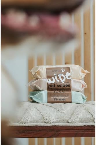 Dexypaws: Pet Cleansing Wipes - 3 Packs (70ct Each) - Aloe-Lavender-Rose Water - Wet Wipes for Dogs & Cats, Fur-Paws-Face, Natural Pet Safe Grooming