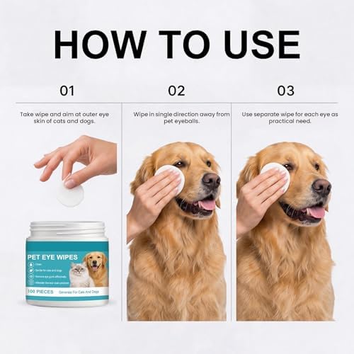 Dog Eye Wipes Cleaner 100-piece Cleaning Grooming Sheets