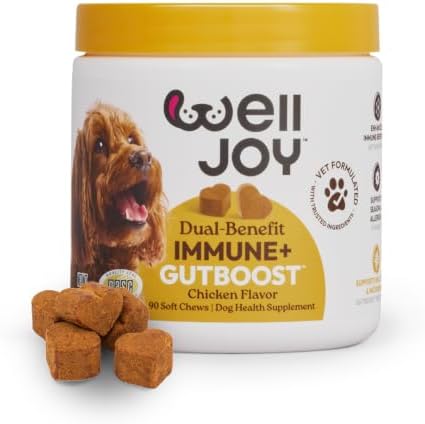 WellJoy Immune Dog Supplement + Vitamin E, Astaxanthin, GutBoost, 90ct