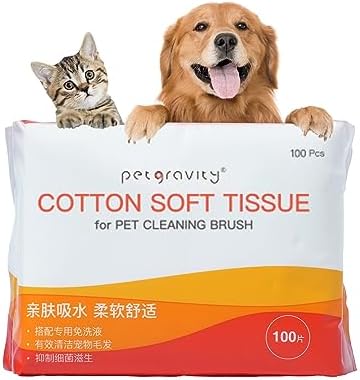 Petgravity Pet Cotton Tissue for Pet Cleaning Brush Cats Dogs Wipes for Pet Paw Eye Stains Ear Coat Extra Strong Soft Portable