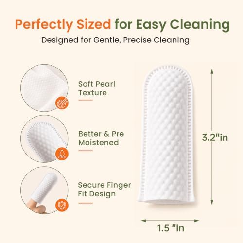 Pet Ear Cleaner Finger Wipes - Clean & Freshen Ears, Unscented 110ct