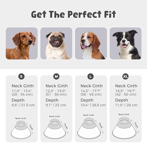 Avont Breathable Dog Recovery Cone Collar, Alternative Elizabeth Cone, XL