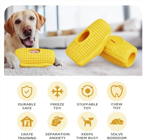 Multi-Functional Interactive Dog Toys for Aggressive Chewers, Indestructible Dog Toys for/Medium/Large Breeds,Frozen Dog Treat Holder to Keep Them Busy,Reduces Anxiety(Pack of 2)