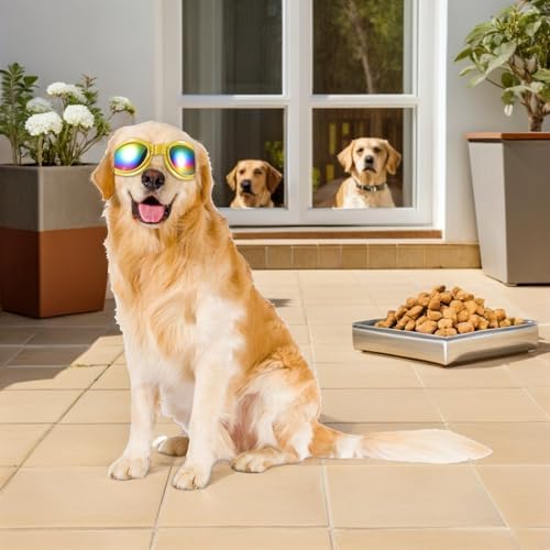 Dog Sunglasses Adjustable Plastic Frame 3pcs with UV Protection for Medium Breeds and Comfortable Fit Goggles for Dogs Suitable for Outdoor Walks and Beach Outings