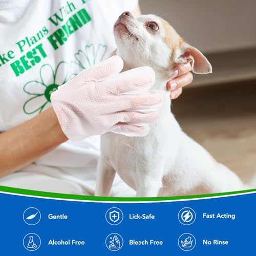 VOISEN 24 Pcs Pet Glove Wipes for Dogs, Pet Cleaning Gloves