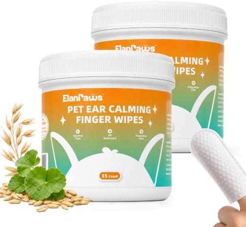 Pet Ear Cleaner Finger Wipes - Clean & Freshen Ears, Unscented 110ct