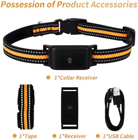 Wireless GPS Dog Fence Collar – 4G Smart Tracker with Geo-Fence, Free APP, History Route, IP67 Waterproof, 500mAh Battery, No Subscription – for Medium & Large Dogs