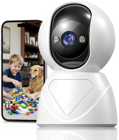 2K Indoor Security Camera, 5GHz Baby Monitor for Home, Pan Tilt