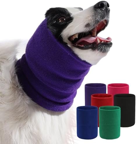Dog & Cat Calming Band Cat Anxiety Relief Cover,Double Layer Thickened Pet Ears Elastic Neck Band Noise Cancelling Ear Muffs for Anxiety Relief/Noise Protection,Grooming,Thunder,Fireworks