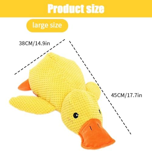 Mellow Calming Duck Dog Toy, Upgraded Calming Duck Toy for Dogs, Interactive Toy with Quack Sound, Soft Plush Stuffed Calming Duck Pillow, Durable Stuffed Dog Puppy Toys for Puppy Keep Busy (B)