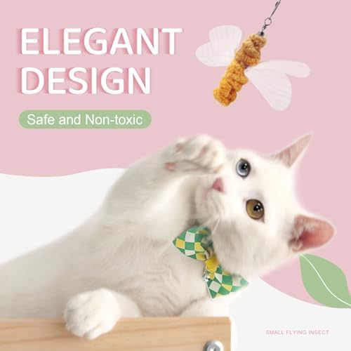 SONGWAY Insect Cat Toy Refills - 12 Pieces Bee Cat Teaser Toys, Cat Toy Wand Attachments, Cat Insect Toy, Wool Cat Toys, Interactive Cat Toys for Indoor Cats