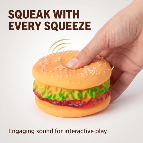 2 Pcs Bite-Resistant Dog Toys Squeaky Chewing Toys Tooth Cleaning Dog Supplies, Golden Retriever Teddy Pets, etc, Training, Sofa Damage Prevention, Hamburger Pet Toys, Squeak Toys
