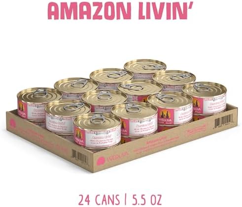 Weruva Classic Dog Food, Amazon Livin' with Chicken Breast & Chicken Liver in Pumpkin Soup, 5.5oz Can (Pack of 24)