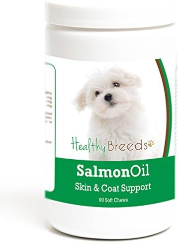 Healthy Breeds Maltese Salmon Oil Soft Chews 90 Count, Brown