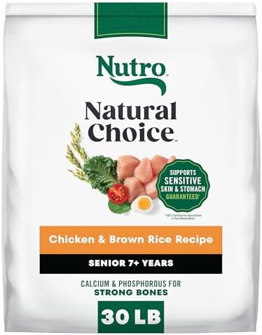 Nutro Natural Choice Senior Dry Dog Food, Chicken & Brown Rice, 30 lb