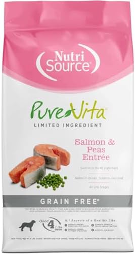 PureVita Grain Free Dog Food, Salmon & Peas, Single Source Protein, 4lb