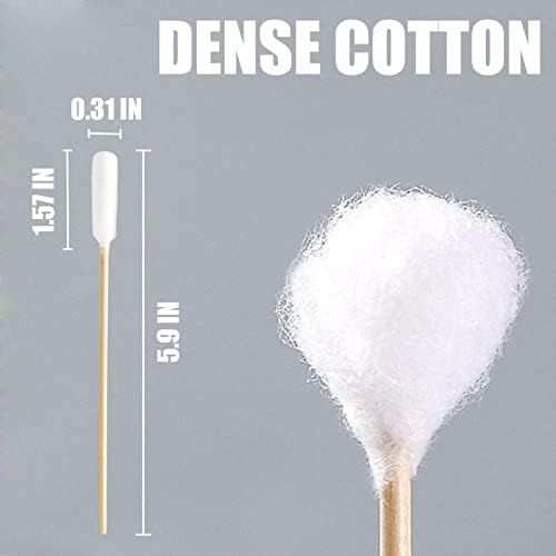 6 Inch Long Cotton Swabs for Dogs ，Cat，Small Pet Ears Cleaning, Pet Cotton Ear Buds Swabs,Ear Cleaning Swabs with Bamboo Handle,Apply for Daily Ear Cleaning Removes Wax, Dirt (100pcs)