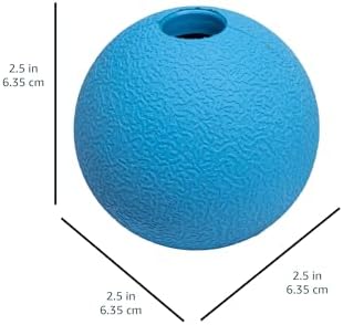 Amazon Basics Interactive Bouncy Durable Rubber Dog Toy Balls, 2.5 inch, Blue, Orange, Pack of 3