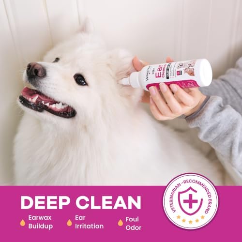 Ear Cleanser 150ml/5 fl.oz for Dogs Cats and Livestock Gentle Cleansing and Soothing Ears 2 Bottle Set