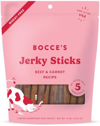 Bocce's Bakery Beef & Carrot Flavor Jerky Stick Dog Treats, 4 oz