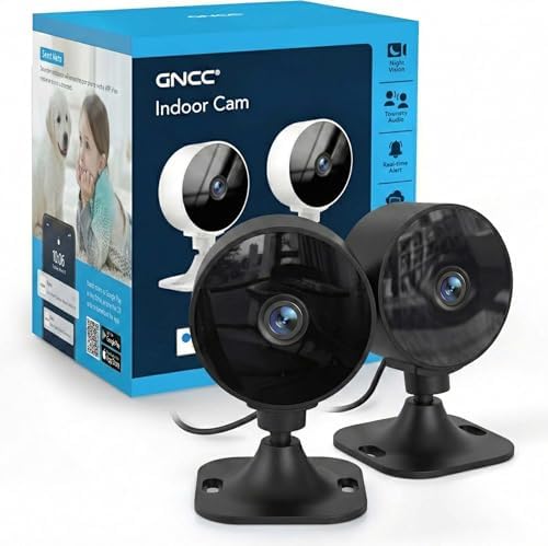 GNCC 2.4GHz Indoor Security Camera for Home, 1080P Baby & Pet Cam, GC3B-2P