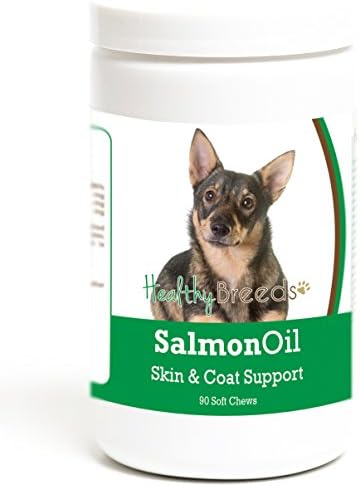 Healthy Breeds Swedish Vallhund Salmon Oil Soft Chews 90 Count, Brown