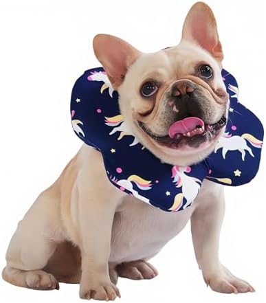 PetWarm Recovery Collar, Dog Recovery Collar, Blue Unicorn Print, L