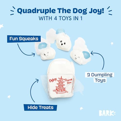BarkBox Andi's Dumplings 4-in-1 Interactive Plush Dog Toy