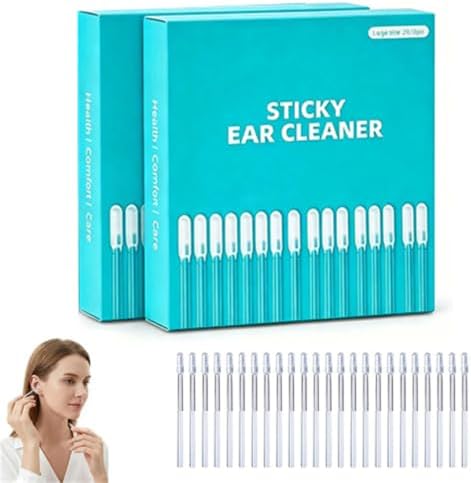 Sticky Ear Cleaner, Reusable Sticky Ear Cleaner Picks, Gentle Adhesive Ear Pick for Ear Wax Cleaning