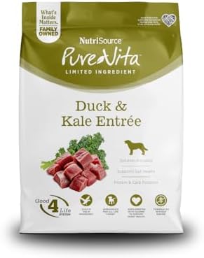 PureVita Grain Free Dog Food, Duck & Kale, Single Source Protein, 4lb