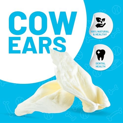 Sitka Farms Whole Cow Ears for Dogs, Beef Dog Chews and Treats, 25 Count