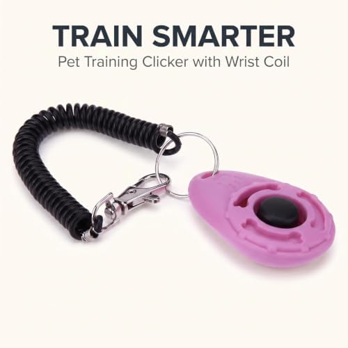 2Pcs Pink Dog Clicker for Training Easy to Use with Button Dog Training Accessories Strong and Long-Lasting, Training and Behavior Aids