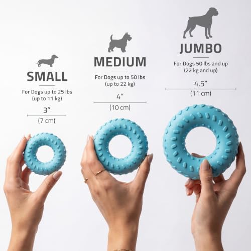 Playology Dual Layer Ring Toy for Aggressive Chewers, Peanut Butter Scent