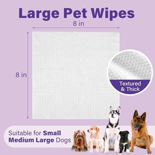 400PCS Dog Wipes for Paws and Butt, Large Pet Wipes for Dogs, Lavender
