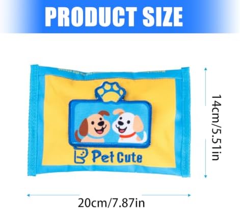 Interactive Snuffle Tissue Box for Dogs , Dog Toy Sniffing Training for Dog with Crinkle Sound and Treat Pocket , Enhancing Cognitive Skill Wet Wipe Dog Snuffle Toy for Small Dog Mental Stimulation