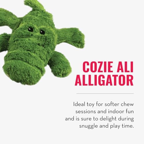 KONG Cozie Ali Alligator and SqueakAir Balls, 3 Pack, for Small Dogs