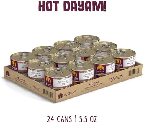 Weruva Classic Dog Food, Hot Dayam! with Lamb in Gelée, 5.5oz Can (Pack of 24)