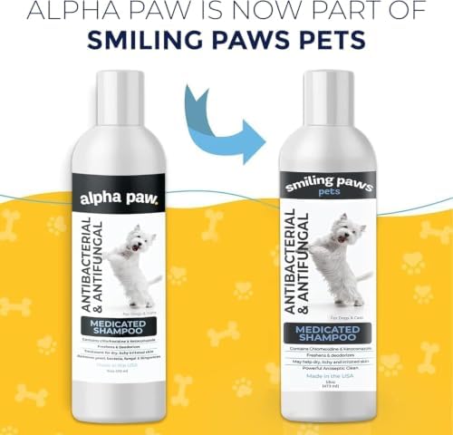 Smiling Paws Vet Grade Medicated Shampoo for Dogs & Cats, Passionfruit,12oz